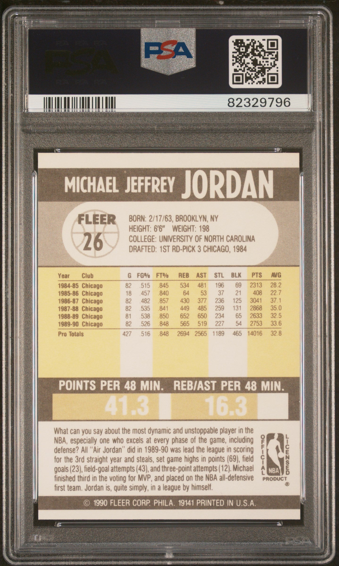 1990-91 Fleer #26 Michael Jordan PSA 9-2