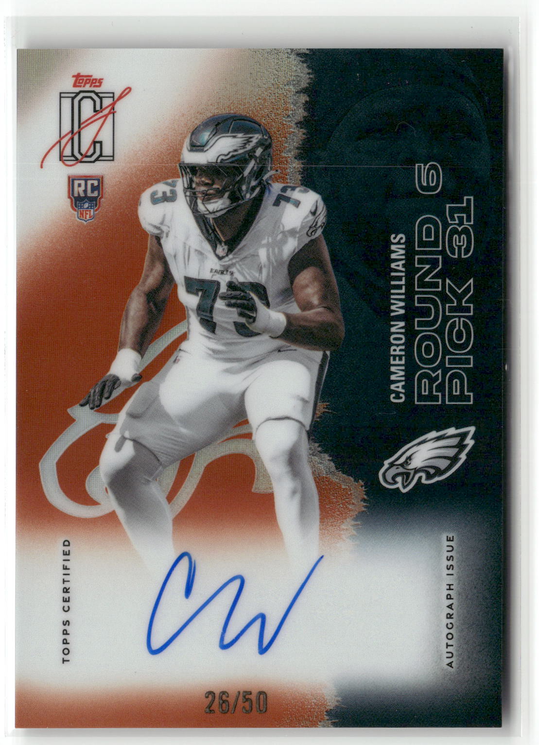 2025 Topps Signature Class #203 Cameron Williams Orange #/50