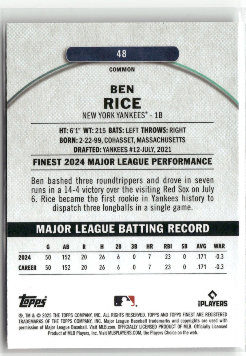 2025 Finest #48 Ben Rice-2