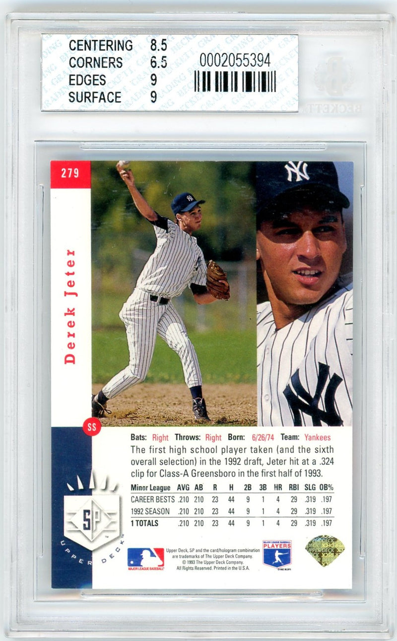 1993 SP #279 Derek Jeter BGS 7-2