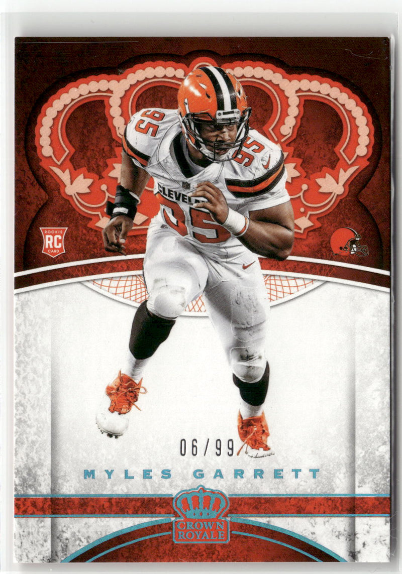 2017 Panini Crown Royale #81 Myles Garrett Light Blue #/99-1