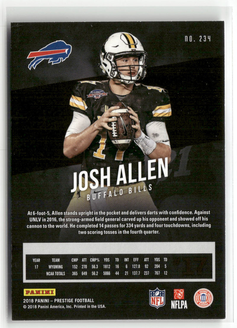 2018 Panini Prestige #234 Josh Allen Xtra Points Blue-2