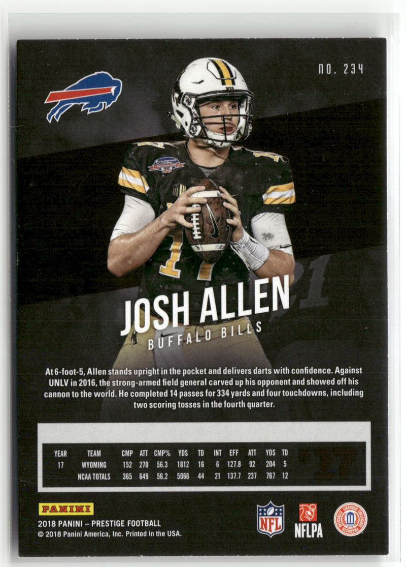 2018 Panini Prestige #234 Josh Allen Xtra Points Blue-2