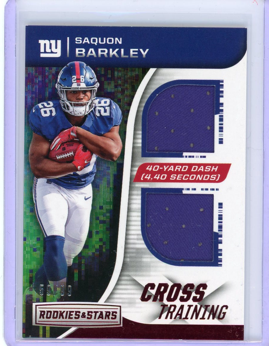 2018 Panini Rookies & Stars #CT-2 Saquon Barkley Cross Training Relics #/99
