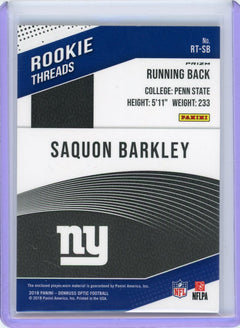 2018 Donruss #6 Saquon Barkley Rookie Threads-2