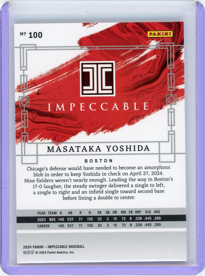 2024 Panini Impeccable #100 Masataka Yoshida #/99-2