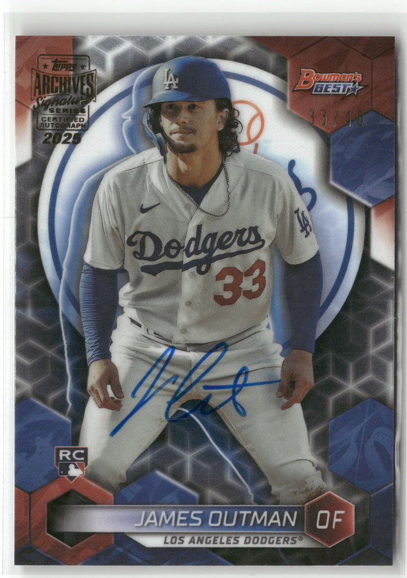 2025 Topps Archives Signature 2023 Bowman's Best Auto #63 James Outman RC /40-1
