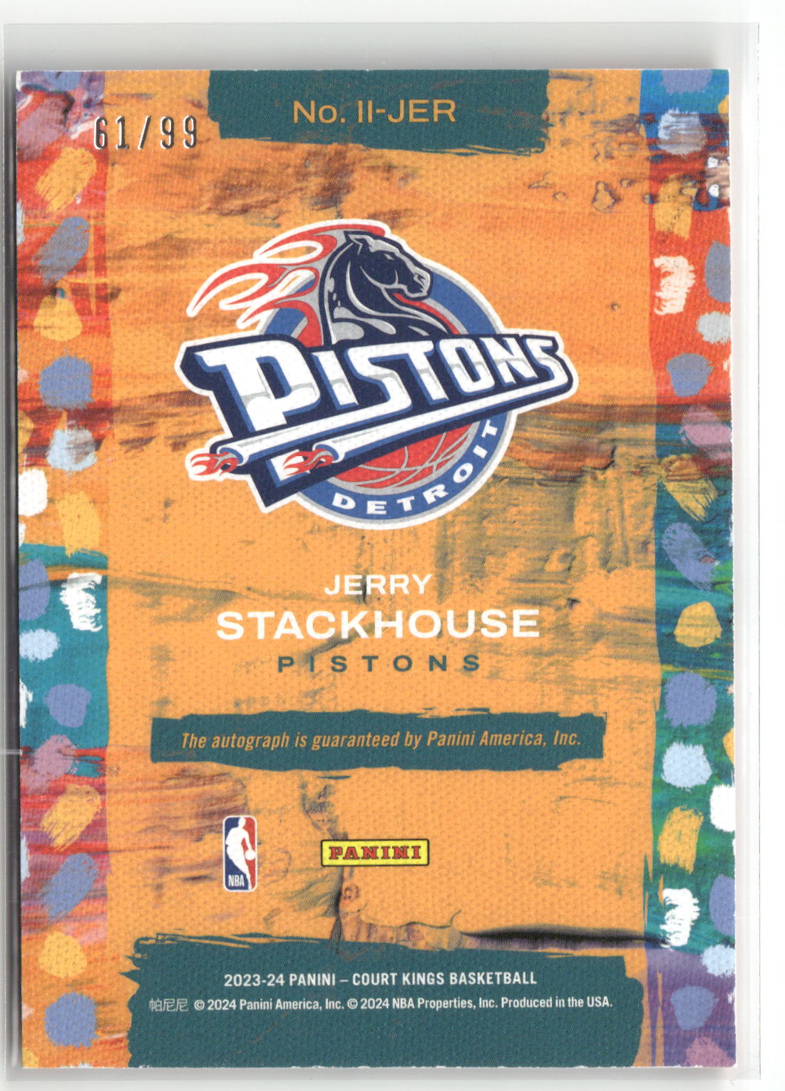 2023-24 Panini Court Kings #II-JER Jerry Stackhouse Impressionist Ink #/99-2