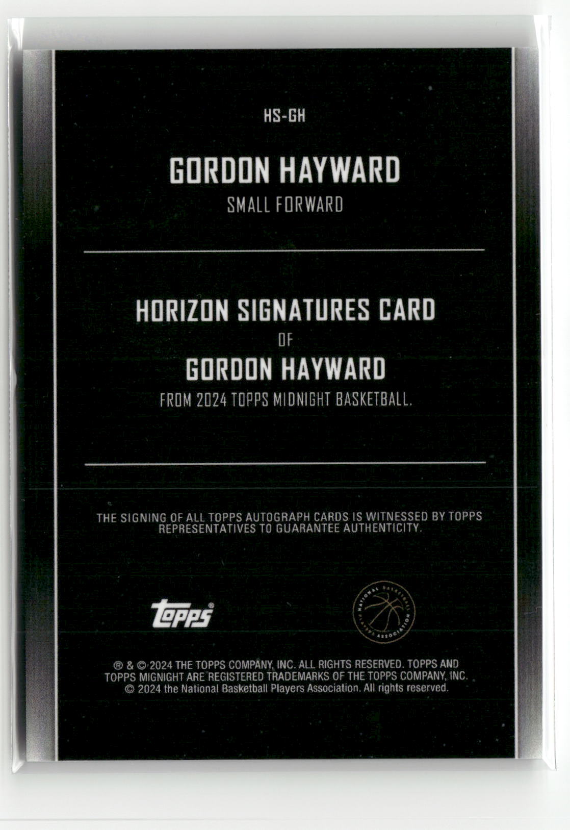 2023-24 Topps Midnight #HS-GH Gordon Hayward Horizon Signatures-2