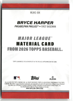 2026 Topps #MLM2-BH Bryce Harper Major League Materials Relics (Series Two)-2