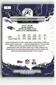 2025 Topps Resurgence #7 Lamar Jackson Blue & Orange Spark Refractor-2