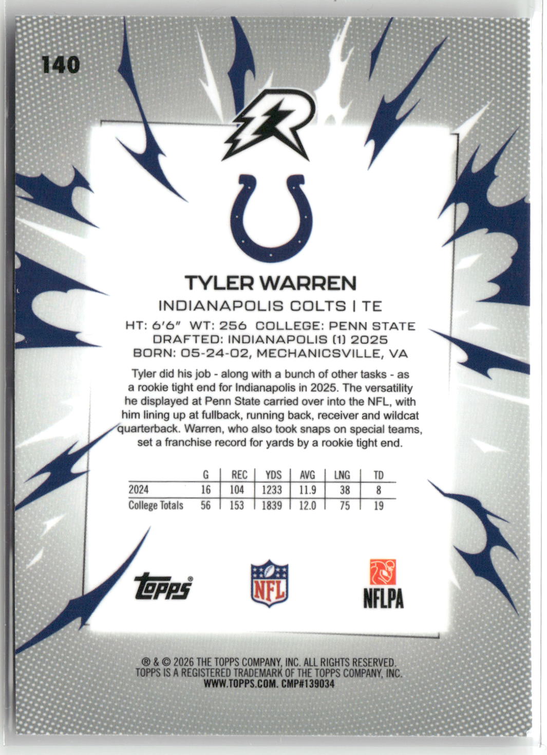 2025 Topps Resurgence #140 Tyler Warren-2