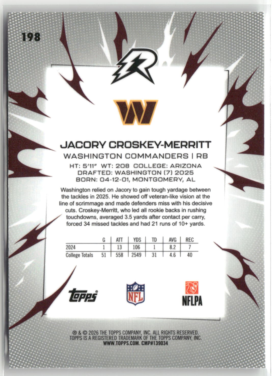 2025 Topps Resurgence #198 Jacory Croskey-Merritt-2