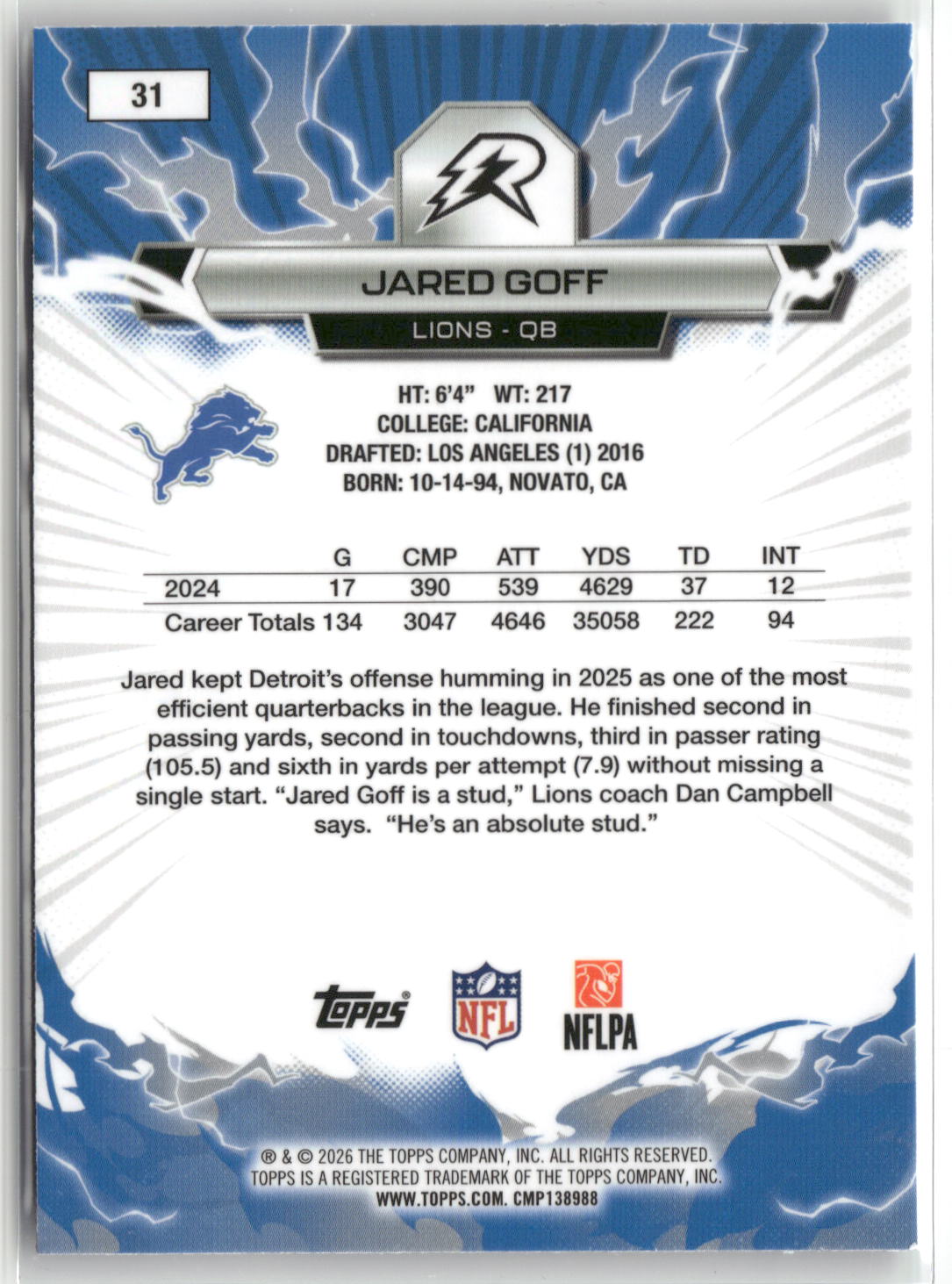 2025 Topps Resurgence #31 Jared Goff-2
