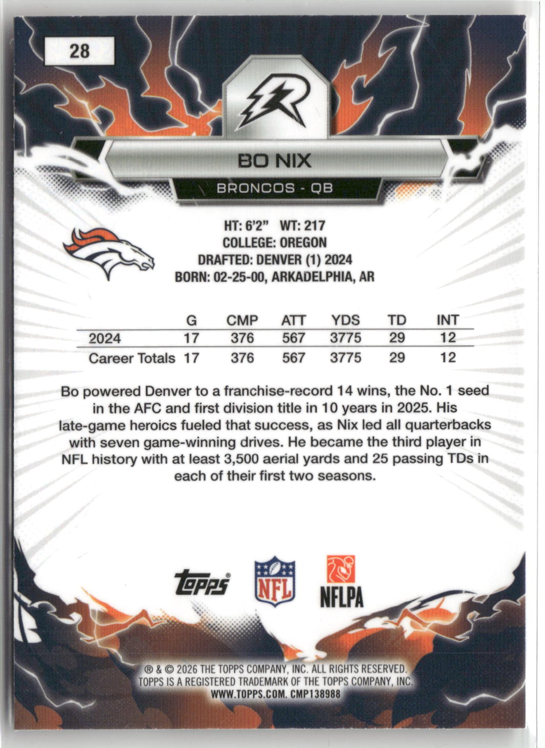2025 Topps Resurgence #28 Bo Nix-2