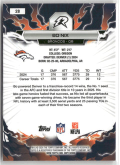 2025 Topps Resurgence #28 Bo Nix-2