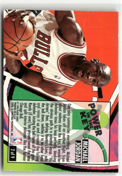 1993-94 Fleer Ultra #2 Michael Jordan Power in the Key (EX, Check Scans)-2