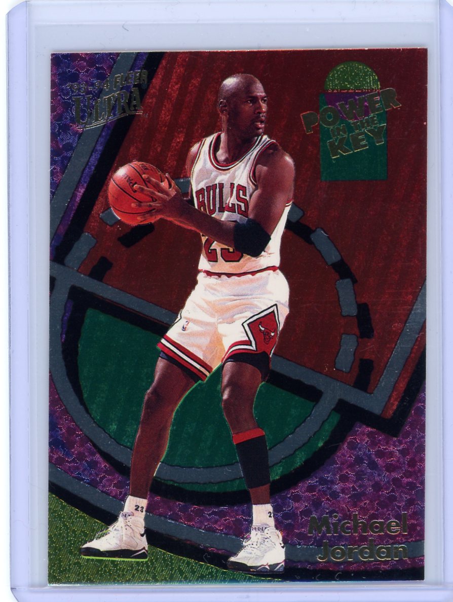 1993-94 Fleer Ultra #2 Michael Jordan Power in the Key (EX, Check Scans)