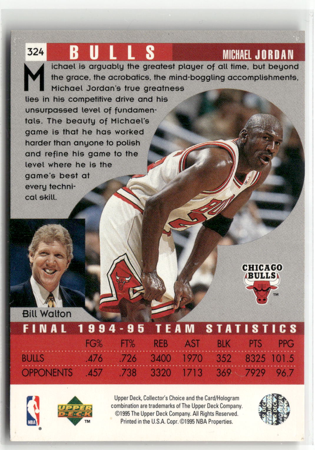 1995-96 Collector's Choice #324 Michael Jordan-2