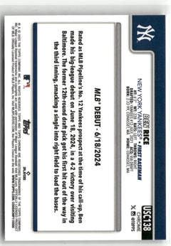 2025 Topps Chrome Update #USC138 Ben Rice X-Fractors-2