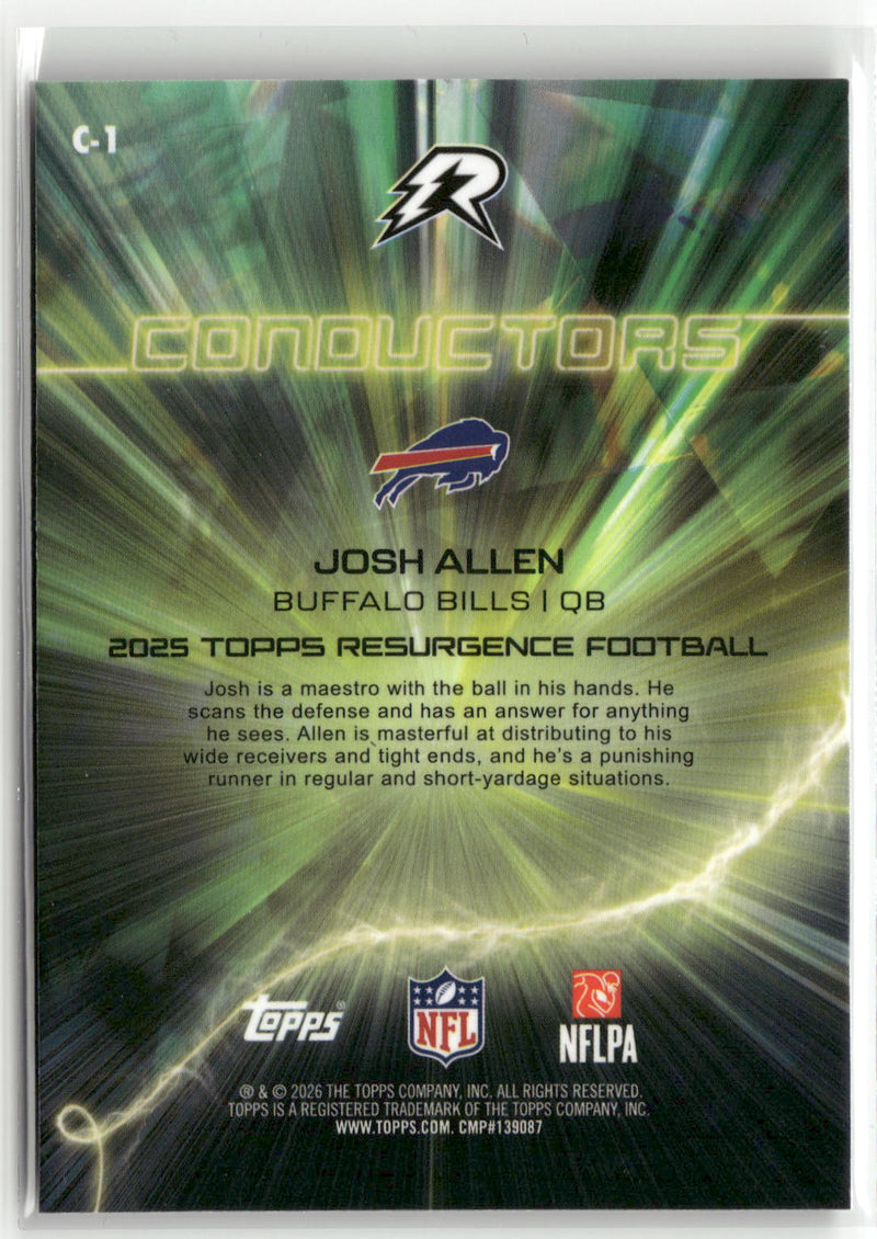 2025 Topps Resurgence #C-1 Josh Allen Conductors Bronze Surge Refractor #/350-2