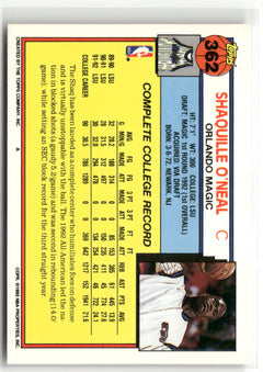 1992-93 Topps #362 Shaquille O'Neal-2