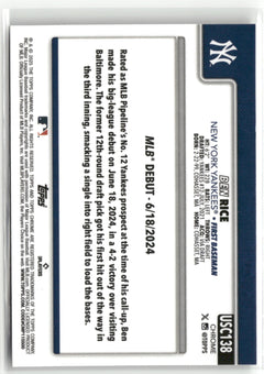 2025 Topps Chrome Update #USC138 Ben Rice Prism Refractors-2
