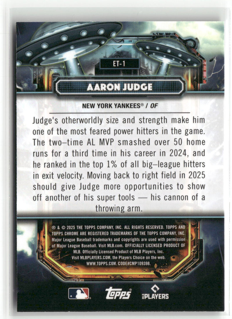 2025 Topps Chrome Cosmic #ET-1 Aaron Judge Extraterrestrial Talent-2