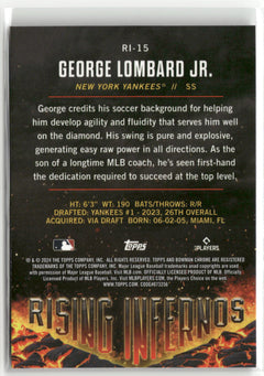 2024 Bowman #RI-15 George Lombard Jr. Rising Infernos-2
