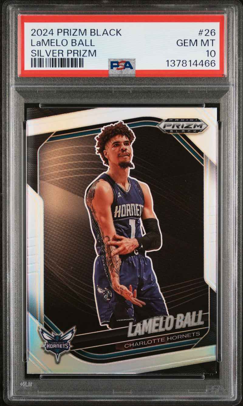 2024 Panini Prizm Black #26 Lamelo Ball Silver Prizm PSA 10-1