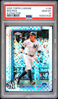 2025 Topps Chrome #139 Ben Rice X-Fractor PSA 10-1