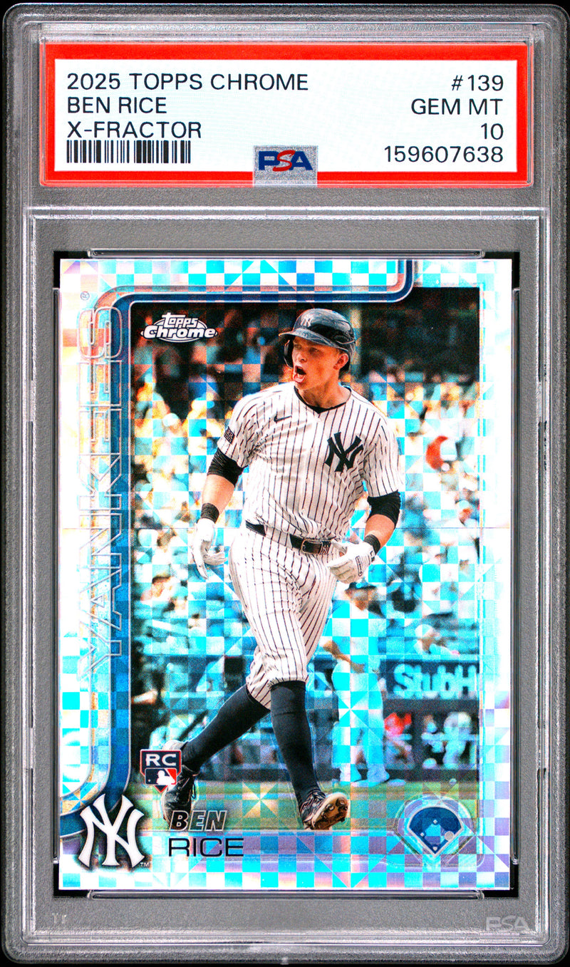 2025 Topps Chrome #139 Ben Rice X-Fractor PSA 10-1