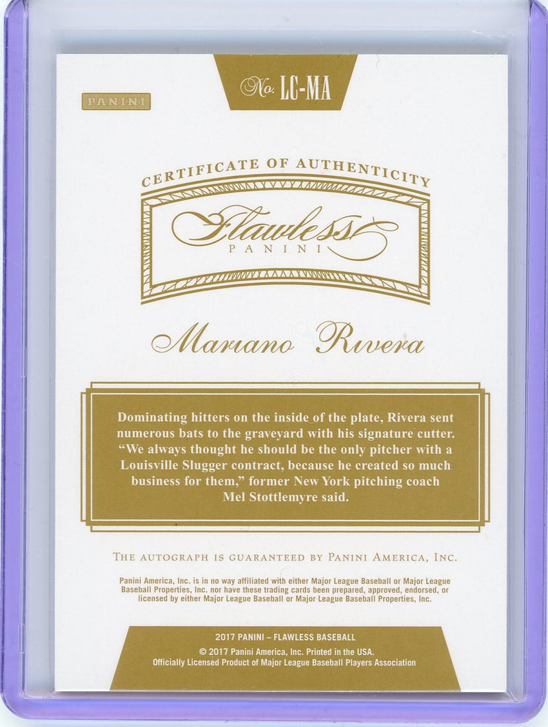 2017 Panini Flawless #LC-MA Mariano Rivera Legendary Signatures #/15-2