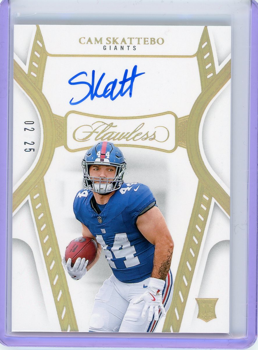 2025 Panini Flawless #RDS-CSO Cam Skattebo Rookie Debut Signatures #/25