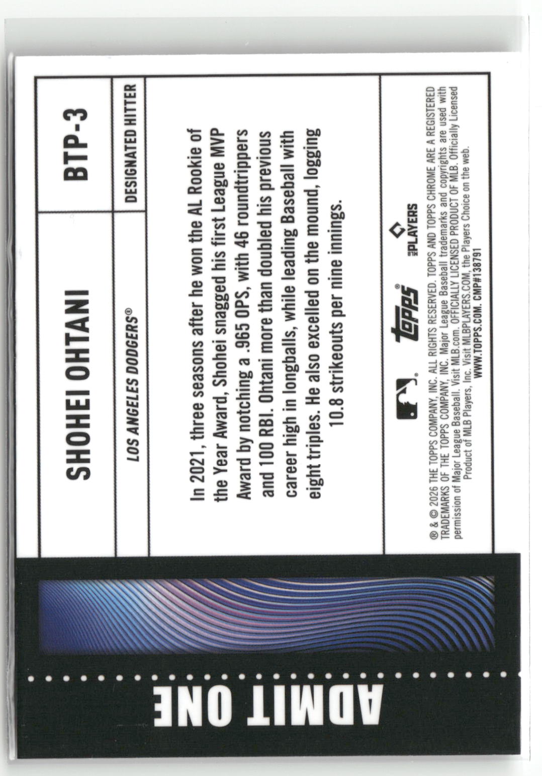 2026 Topps #BTP-3 Shohei Ohtani Big Ticket Players-2