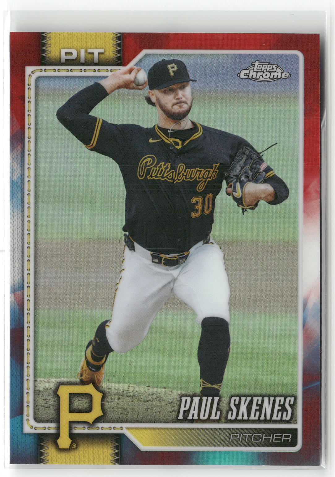 2026 Topps Chrome #150 Paul Skenes Red White and Blue Refractors
