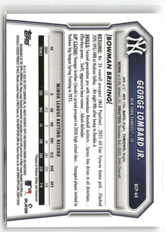 2026 Bowman #BCP-64 George Lombard Jr. Chrome Prospects-2