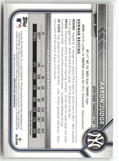 2022 Bowman #2 Aaron Judge-2