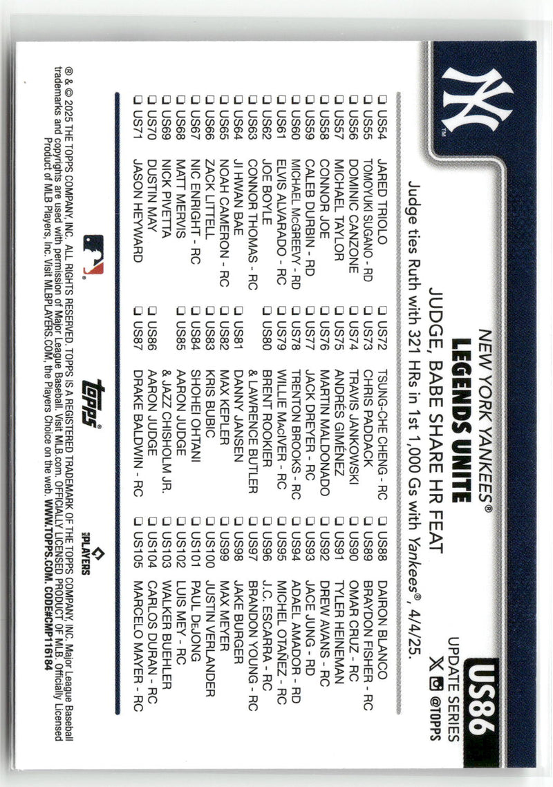 2025 Topps Update #US86 Legends Unite-2