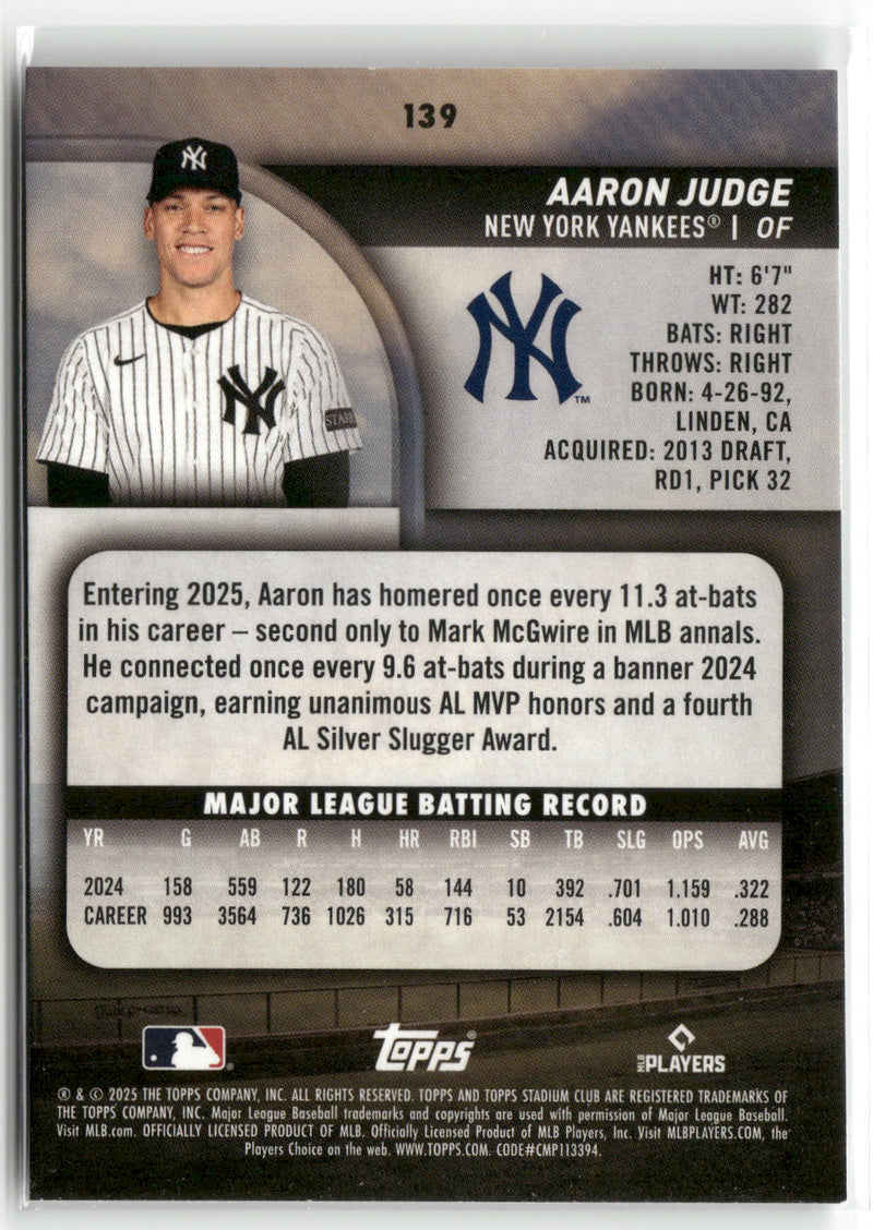 2025 Stadium Club #139 Aaron Judge-2