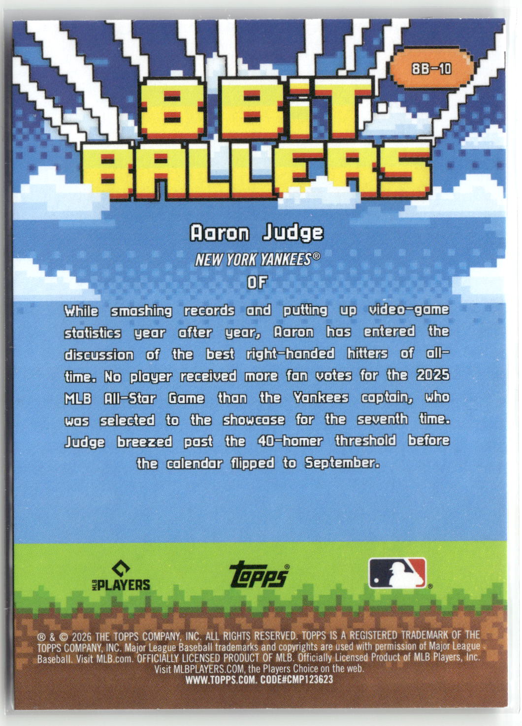 2026 Topps #8B-10 Aaron Judge 8 Bit Ballers-2