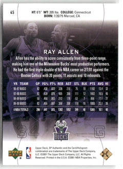 2000-01 SP Authentic #45 Ray Allen-2