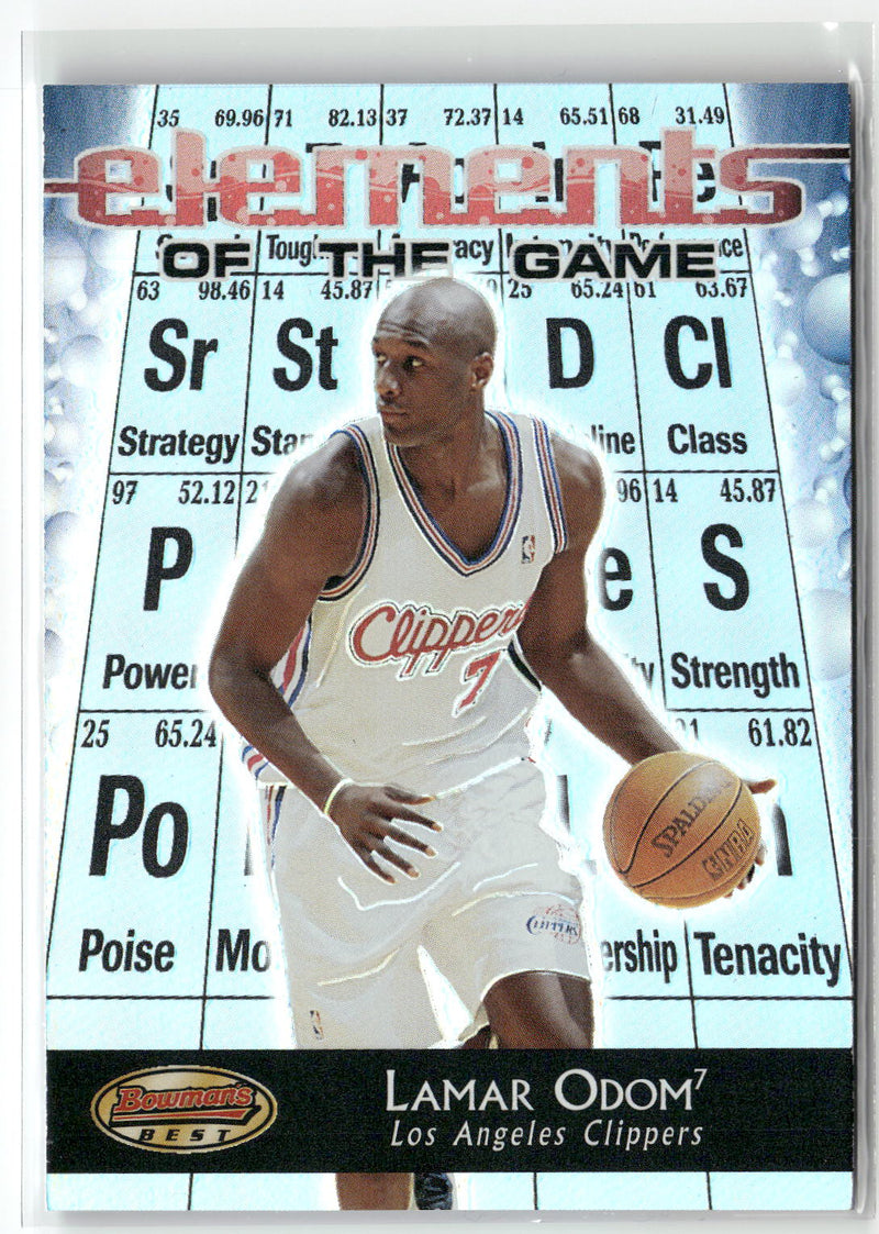 2000-01 Bowman's Best #EG10 Lamar Odom Elements of the Game-1