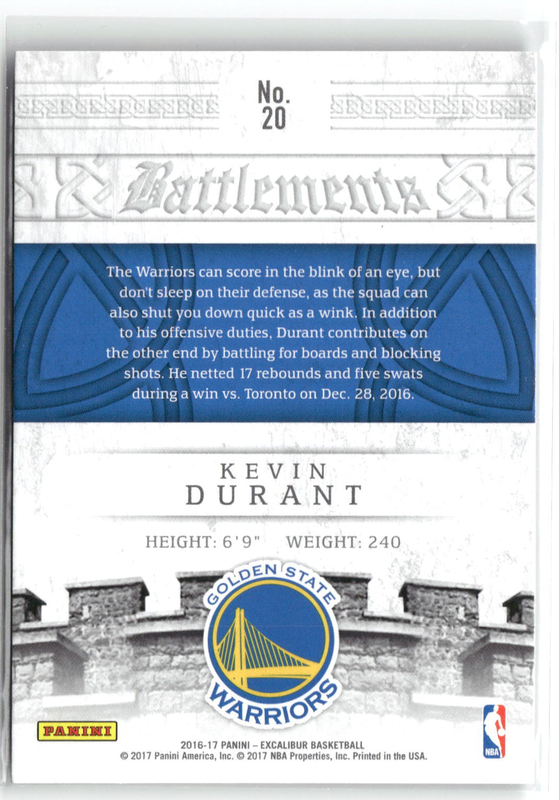 2016-17 Panini Excalibur #20 Kevin Durant Battlements-2