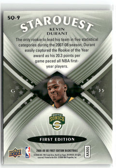 2008-09 Upper Deck First Edition #SQ-9 Kevin Durant StarQuest Green-2