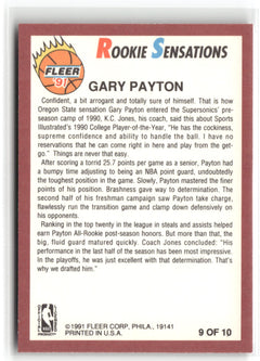 1991-92 Fleer #9 Gary Payton Rookie Sensations-2