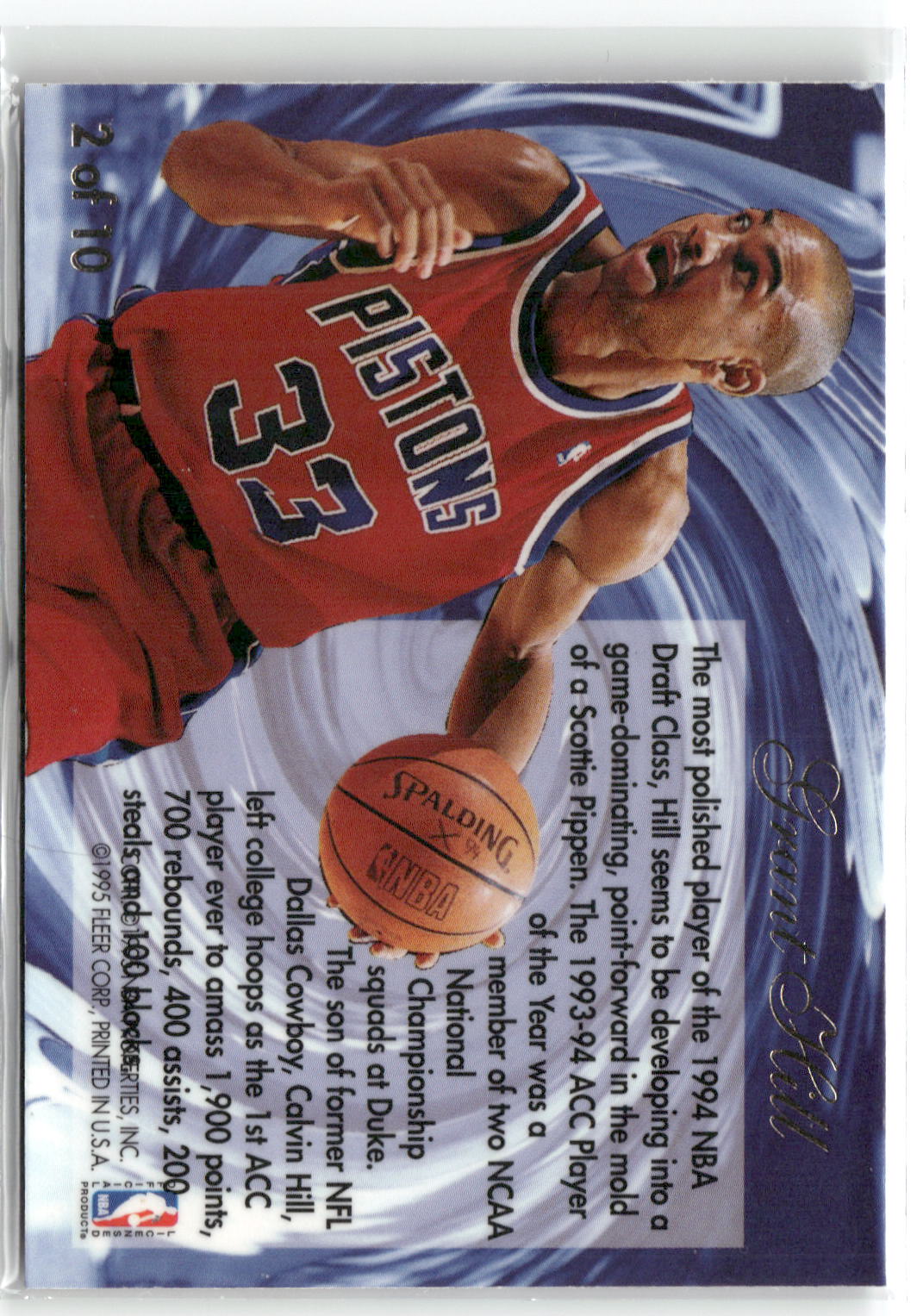 1994-95 Flair #2 Grant Hill Wave of the Future-2