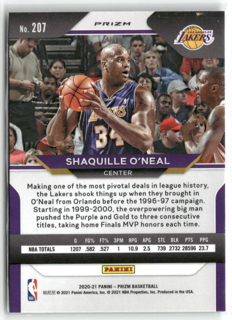 2020-21 Panini Prizm #207 Shaquille O'Neal Green Prizms-2