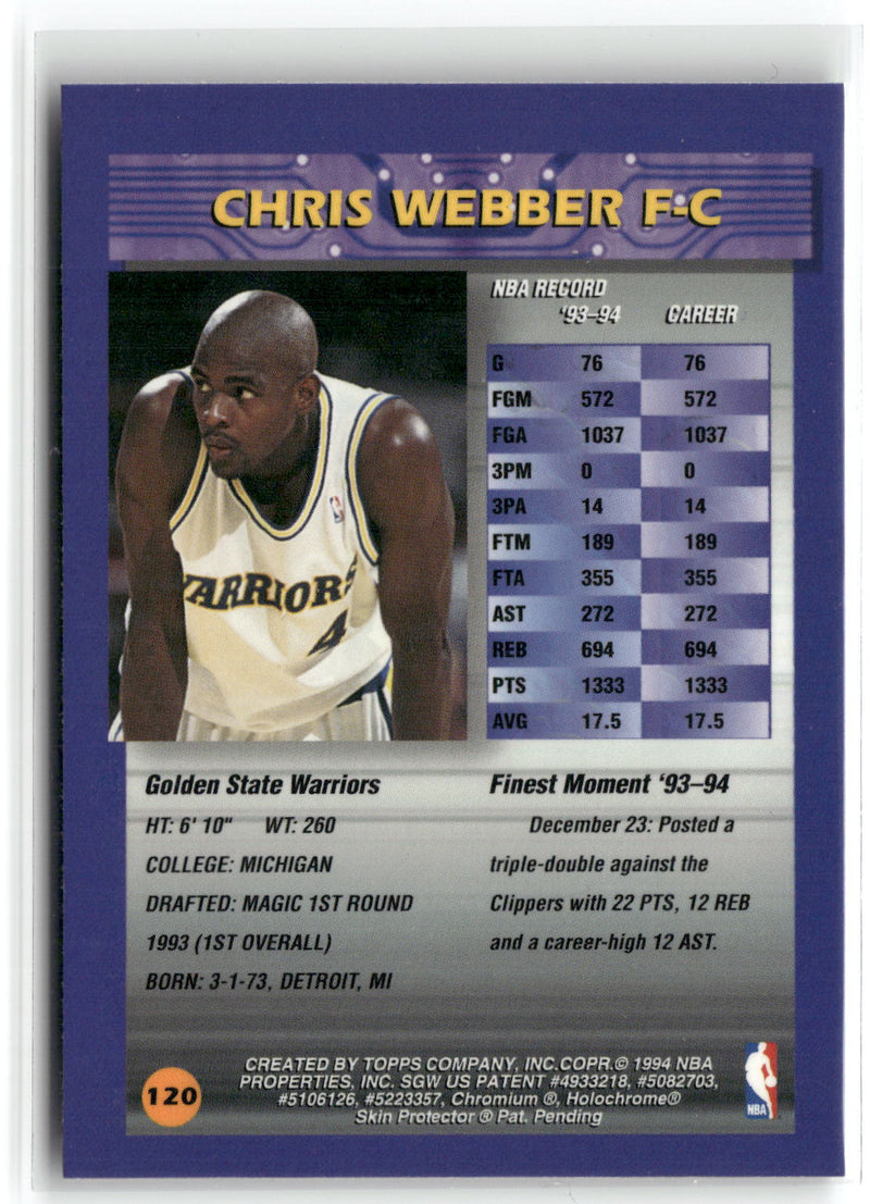 1994-95 Finest #120 Chris Webber-2
