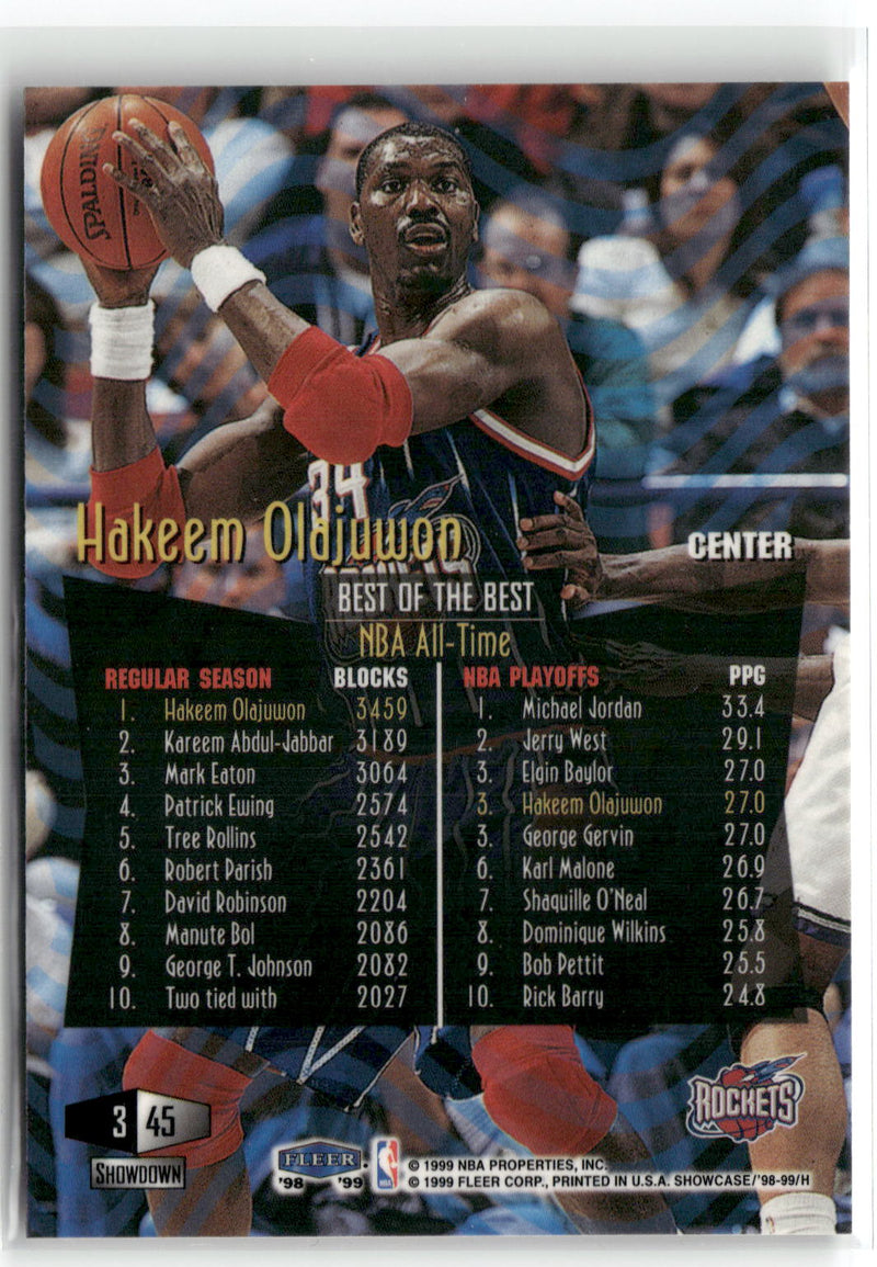 1998-99 Flair Showcase #45 Hakeem Olajuwon-2